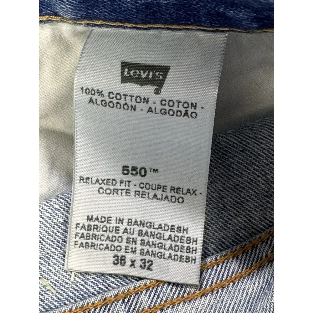 Levis 550 Jeans Men‎ 38x32 Blue Relaxed Fit Straight Denim Y2K NWT